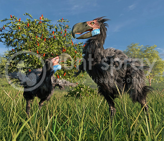 Terror Birds In Wetland