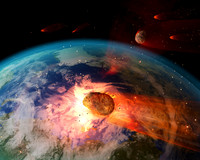 Asteroid Impacting Earth