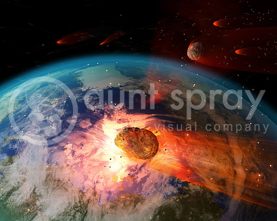 Asteroid Impacting Earth