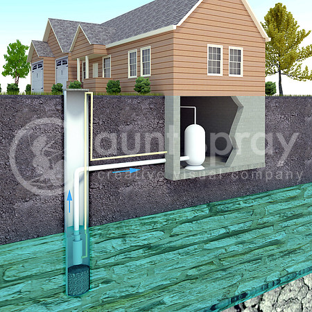 Modern Water Well Diagram (Without Text)